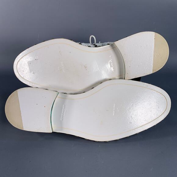 GIVENCHY Size 10 White Leather Lace Studded Derby Shoes - Picture 6 of 14